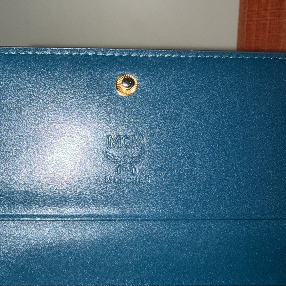 ‼️Authentic MCM Blue Leather Trifold Wallet - Picture 13 of 16